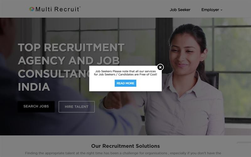 Screenshot of the Multi Recruit website